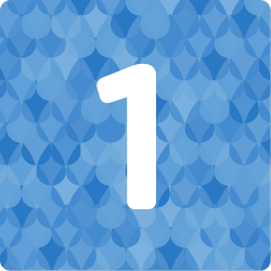 Number 1 inside a blue square
