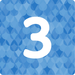 Number 3 inside a blue square