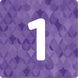 Number 1 inside a purple square