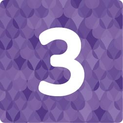 Number 3 inside a purple square