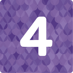 Number 4 inside a purple square