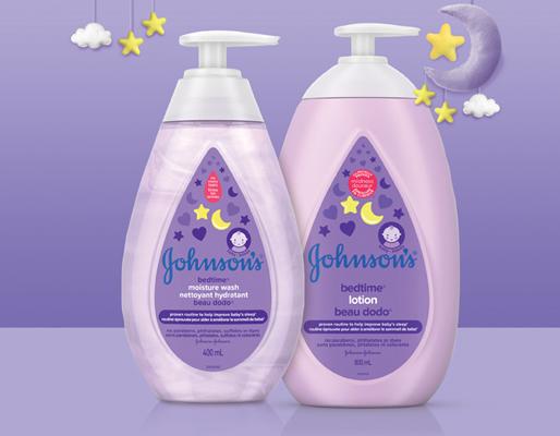 Johnson’s® Bedtime® baby lotion and moisture wash