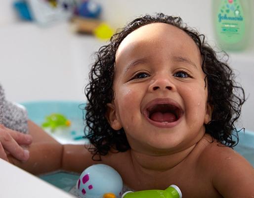 Toddler Laughing During Bath time