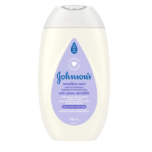 Bottle of JOHNSON’S® Sensitive Care Wash & Shampoo, 400mL